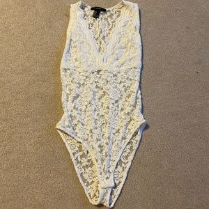 White lace bodysuit